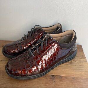 Drew Tulip Brown Leather Croc Therapeutic Comfort Women's Shoes Size 6.5